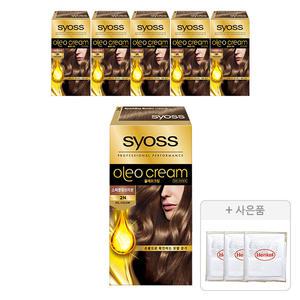 사이오스 올레오크림 2N 스파클링브라운, 6개 + 증정(염색키트, 3개)
