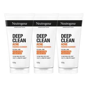 뉴트로지나 NEW 딥클린 아크네 포밍 클렌저 150g, 3개