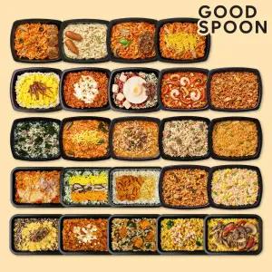 굿스푼 도시락 24종 24팩 한달식단 즉석 곤약밥 반찬 컵밥 식사대용 냉동 배달