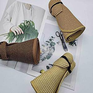 돌돌이 리본 썬캡 선캡모자 리본 연베이지 돌돌이 모자