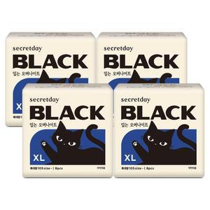시크릿데이 생리대 블랙 입는오버나이트 특대형 8P x 4개