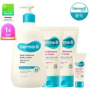 [공식] 더마비 데일리 모이스처 바디로션 400ml+바디크림(200ml x2개)+튜브견본(랜덤)