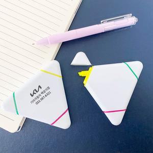 삼각 3색 형광펜 판촉용 홍보용 귀여운 예쁜 재미있는 캐릭터 볼펜 소량 인쇄 제작 각인 인쇄가능