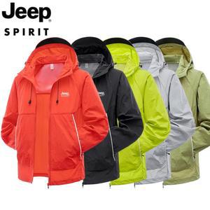 JEEP 지프 남녀공용 등산복 단색 바람막이 자외선차단 경량 잠바 어업 자켓