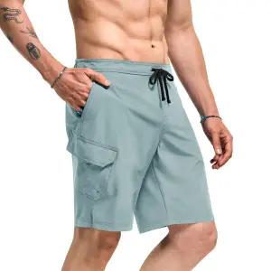 테슬라 남성 사각 트렁크 보드 수영복 여름 반바지