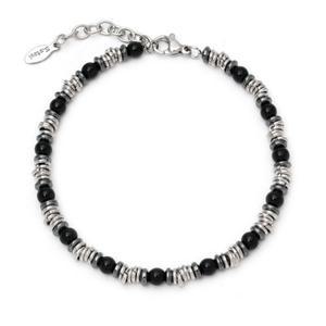 [블랑시에르]세레니티 서클 블랙 오닉스 비즈 스톤 BM255B1042 남자 여자 팔찌