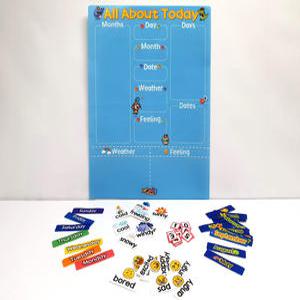 교실용 데일리루틴 벽걸이 유아 영어 달력 캘린더 날짜 영어펠트교구