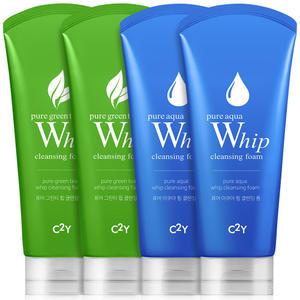 C2Y 폼클렌징 120ml 아쿠아 2개+그린티 2개