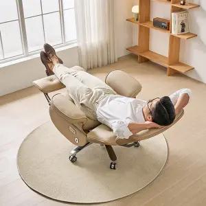 아르고밀러 천연가죽 중역의자 HR-F680L 무중력 사무용 1인 무선 전동 리클라이너 의자