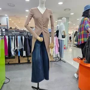 시슬리/애플아울렛/사선 셔링 롱 니트 가디건 SAKC03441