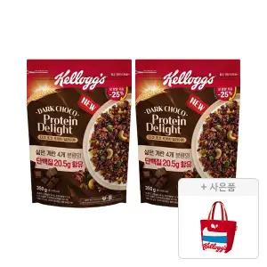 켈로그 다크 초코 프로틴 딜라이트 그래놀라 350g, 2개+증정(리유저블백 빨강, 1개)