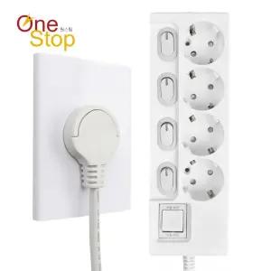 제로갭 국산 과부하차단 슬림 납작 멀티탭 4구 16A 고출력 개별스위치 멀티콘센트 1m,1.5m,3m,5m 화이트
