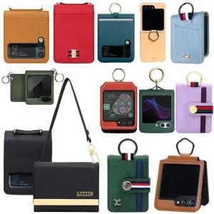 핸드폰 케이스 갤럭시Z플립6 7FE 카드 지폐 수납 고급 프리미엄 다이어리 링 맥세이프 폰 롱 스트렙 가죽 고리걸이 힌지 보호 교통카드 지갑형 제트 지플립