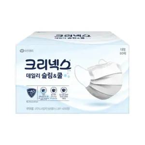 [크리넥스]크리넥스 KFAD 슬림쿨 데일리마스크 대형 화이트 60P