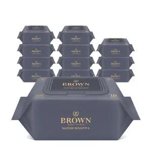 [브라운][브라운물티슈] 네이처 센시티브 20매 휴대 캡 12팩