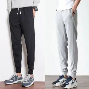 남성용 무지 데일리 밑단 시보리 조거팬츠 트레이닝바