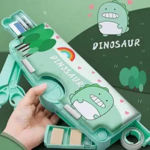 귀여운 KX34NI08 캐릭터 연필 지우개 가위 테이프 색연필 수납 다양한 멀티 다기능 변신필통