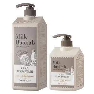 밀크바오밥 세라 데일리 모이스춰 바디워시 화이트솝 1200ml + 세라 바디로션 화이트솝 600ml 1개