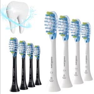 필립스 소닉케어 C3 전동 칫솔 교체용 브러시 헤드, 화이트 또는 블랙 플라크 디펜스 다이아몬드 클린, 4