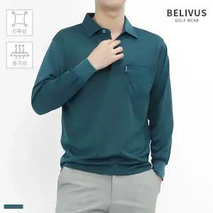 골프웨어 남자 티셔츠 PK0184 기능성 스판 긴팔 카라 티셔츠