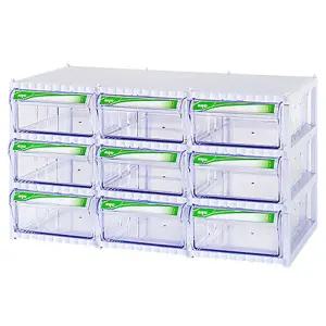 투명 서랍장 수납정리함 9칸 플라스틱통 수납정리함 부품함 작업대정리함