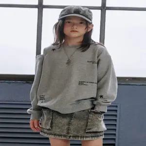 [대구백화점] [블루테일]멜란지그레이 어깨 트임 맨투맨(AAA2TS08MG )