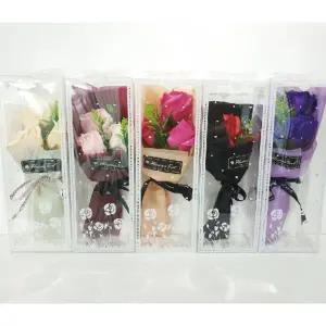 장미 비누꽃 꽃다발 3송이+포장+플라워박스/졸업 입학 발렌타인데이 화이트데이 선물 조화