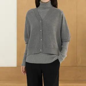 가오리 은장 니트 가디건  마담 미시 중년 여성 빅사이즈 40대 50대