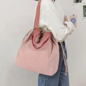 빅사이즈 코듀로이 내츄럴 버킷백 숄더 겸용 크로스백-WFHTN5Q