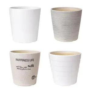 모던레시피 3개세트 원형 도자기 화분 기본형 19/24/29