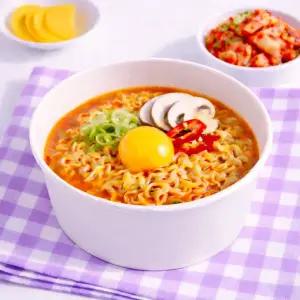 라면용기 100개 한강 인덕션 일회용 종이 즉석 라면조리기 냄비 기계 전용 편의점 용기