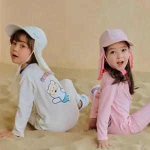 여아 전신 애니멀 스윔웨어 래쉬가드 핑크 키즈 수영복 돌잔치 우주복