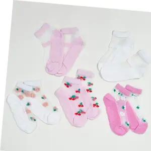 여자아이 시스루 양말 5족 아기 유아동 초등 데일리