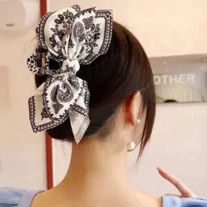 리본핀 빅사이즈 집게핀 페이즐리 반묶음 올림머리핀 머리핀 올림머리집게핀