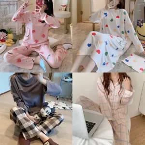 여성 여자 24 봄 가을 잠옷 원피스 캐릭터 파자마 투피스 홈웨어 원피스 세트 투피스 여성