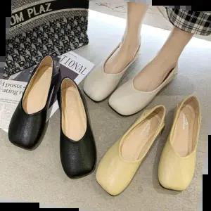 블로퍼 3컬러 여성사각코 플랫슈즈 뮬 여자단화