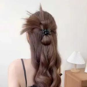 반 묶음 올림 머리 인조모 집게 헤어 가발 핀 코디 헤어집게