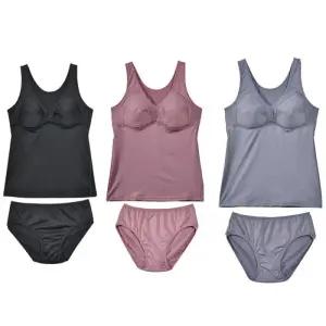 (린다)노와이어 멜란지컬러 브라런닝팬티세트