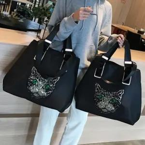 G125550 고양이 스팽글 빅 쇼퍼백 숄더백