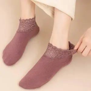 보온덧신 레이스 미끄럼방지 발목 발목양말 6컬러 패션 방말 방한