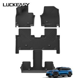 Kia EV9 2024-2025 6 인승 자동차 바닥 매트 카고 라이너 트렁크 매트 자동차 액세서리 TPE 방수 발 패드