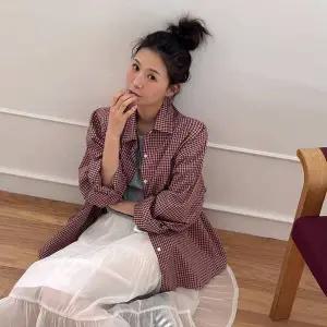 [메이블루]빈티지 루즈핏 체크셔츠