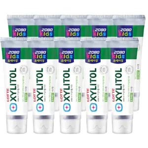 2080 어린이치약 초등학생 아이 아동 주니어 키즈 자일리톨 치약 80g 사과향 10개