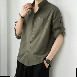 7부셔츠 간절기 남성 베이직 차이나카라 세련 7부 린넨 셔츠