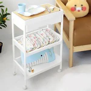 서랍형 무빙카트 테이블  트레이 선반 이동식 트롤리 3단