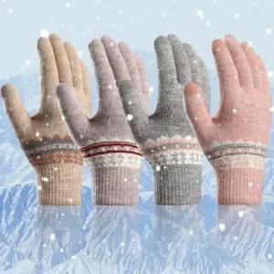준캡 겨울 스마트폰터치 눈꽃레이스 여성니트장갑