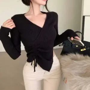 긴팔니트 EX55FD91 브이넥 겨울 봄 랩스타일 가을 니트티 여성