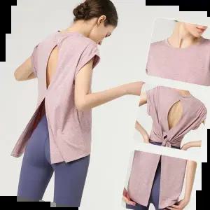 여름요가복 크로스오버 쿨링 반팔 요가복 ELC-1023
