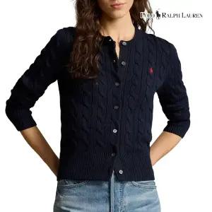 폴로 랄프로렌 여성 라운드넥 꽈배기 가디건