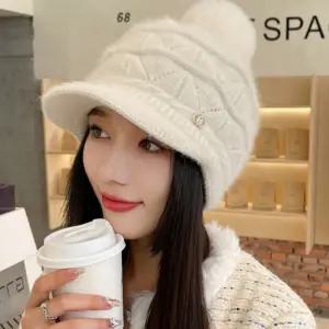 여성 러블리 방울 반짝이 니트 겨울 방한 모자